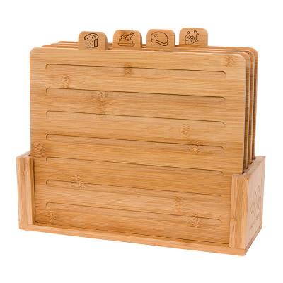 China Index Bamboo Cutting Board Small Set With Holder Set Of 4 Small Tray for sale