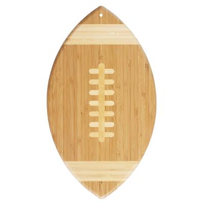 China Football Square Shaped Bamboo Cutting Board Antibacterial With Patchwork for sale