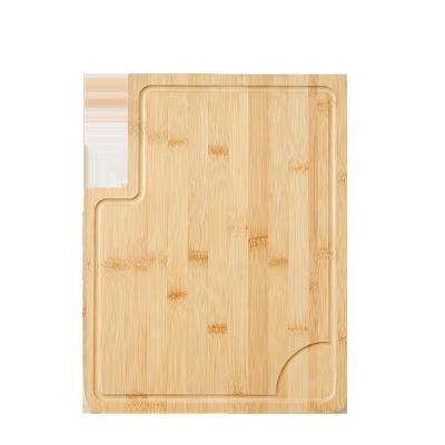 China Extra Large Organic Bamboo Butcher Block Cutting Board With Knife Holder And Groove for sale