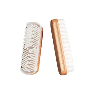 China OEM Suede Shoe Brush Beech Wood Rubber For Cleaning for sale