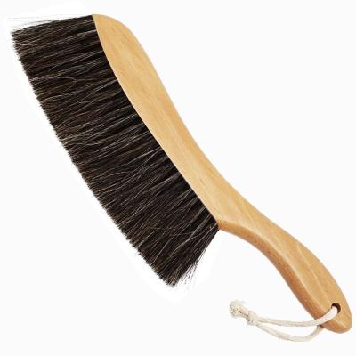 China Home Cleaning 36x6cm Horse Hair Brush Hand Broom For Dusting Wood Chips for sale