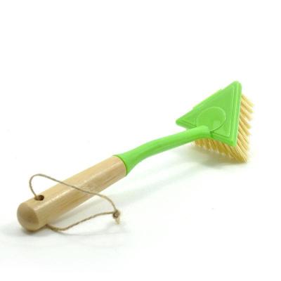 China Long Handle Pan Wood PP Pot Cleaning Brush For Kitchen Remove Cleaning for sale