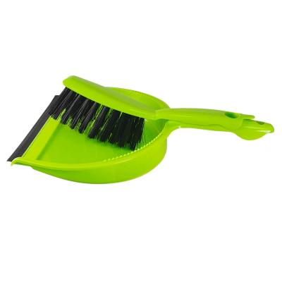 China Green Plastic Household Cleaning Hand Broom And Dustpan Set With Brush for sale