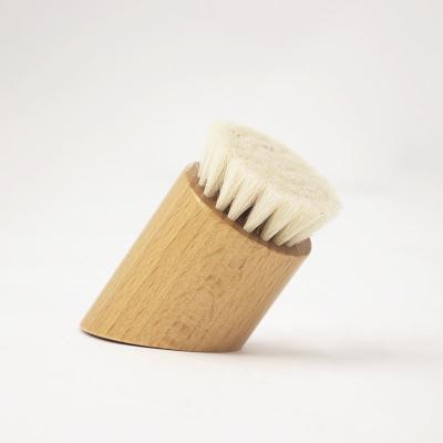 China Escova de limpeza facial com cerdas de lã ecológica de madeira de bambu à venda