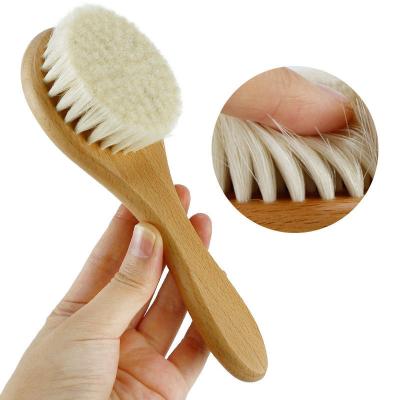 China Beech Wood Horsehair Shoe Brush For Cleaning Shoe Scrubbing Brush for sale