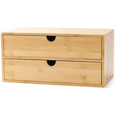 China Natural Organic Bamboo Cosmetic Storage Box Functional 12.99x7.48x6.26 Inch for sale