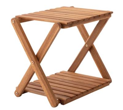 China Two Level 47.5x30x38cm Bamboo Folding Shoe Rack Outdoor Storage for sale