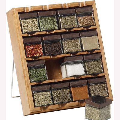 China Kitchen Bamboo Spice Rack Storage Organizer Detached Wall Mounted for sale