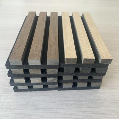 China Wood Grain Surface Sustainable Acoustic Sound Panels Polyester Felt For Home Decor for sale