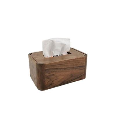 China Household 17.5x11.5x8.5 Cm Walnut Tissue Box Wooden Storage Square Luxury for sale