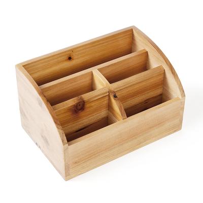 China Hygiene Wooden Desktop Organiser Storage Case Cosmetic Boxes for sale