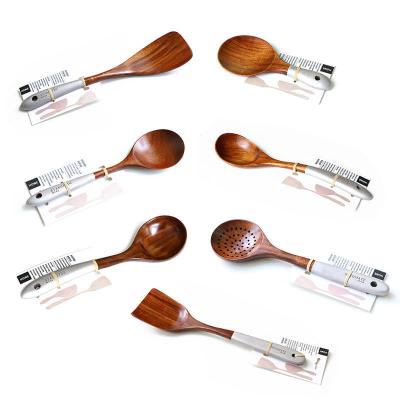 China 5 Pcs Wooden Spatula Spoon Kitchen Utensils For Cooking for sale