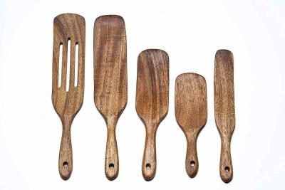 China Wooden Bamboo Spurtles Kitchen Tools Utensils Set Of 5pcs for sale