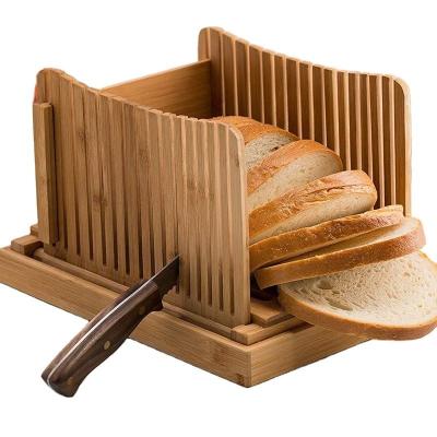 China Antibacterial Bamboo Bread Slicer Rack Foldable Wooden Manual for sale