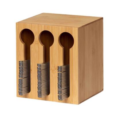 China 3-6L Bamboo Organizer Boxes Wood Western Restaurant Knife And Fork Cutlery Organization for sale