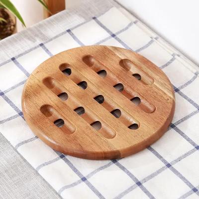 China Wooden Trivet Natural Bamboo Cup Mat Pads Coaster Dia 25 Cm for sale