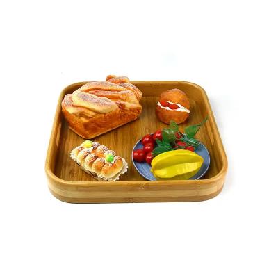 China Square Odm Bamboo Tea Tray Fruit Coffee Serving Party Dinner Plates for sale