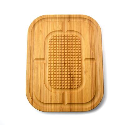 China Carving Sturdy Bamboo Butcher Block Cutting Board Reversible Serving Tray for sale