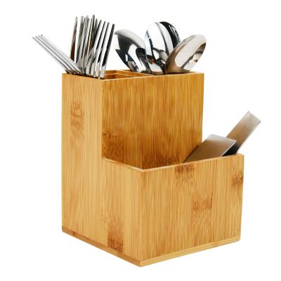 China Wooden Bamboo Kitchen Organizer Cooking Utensil Set With Holder Stationery for sale