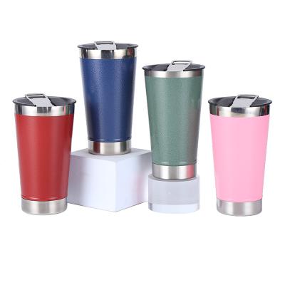 China Double Wall 0.4mm Stainless Steel Thermos Cup Beer Mugs 600ml for sale