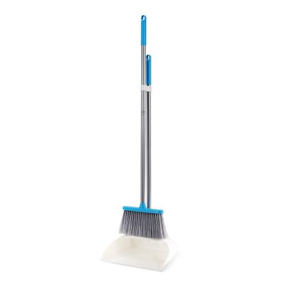 China PP PET Floor Cleaning Tool Iron Pole Lobby Dustpan And Brush 138cm for sale