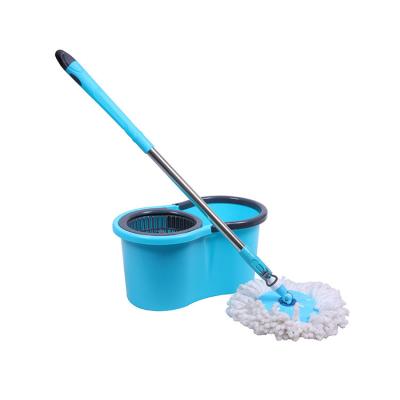 China Chenille Water Absorbent Rotating Mop And Bucket Handle Length 125cm for sale