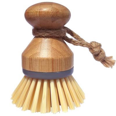 Cina Spazzola di pulizia di bambù del piatto del sisal della spazzola di pulitore dell'utensile del faggio 8*4.5cm in vendita