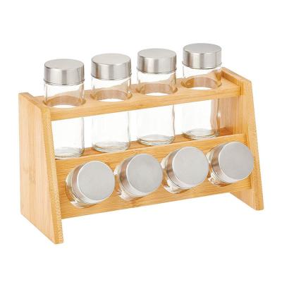 China 2 Tiered Bamboo Kitchen Storage Spice Holder For RVs Campers for sale