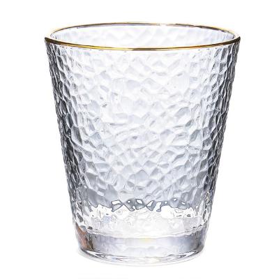China 300ml 320cm 400ml Gold Rim Drinking Water Glasses Crystal Lead Free for sale