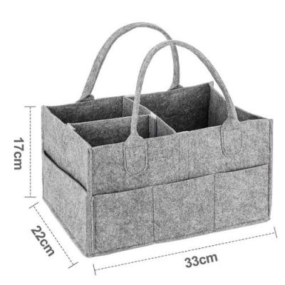 China Polyester Grey Foldable Felt Storage Basket With Dividers for sale