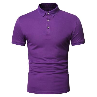China Pure Color Simple Breathable Business Casual Polo Short Sleeve 90% Polyester T Shirts for sale