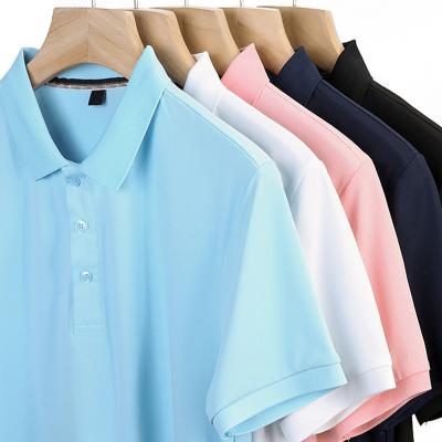 China S to 4XL Classic Lapel Loose Casual Polo Shirt 96 Polyester 4 Spandex Shirts for sale