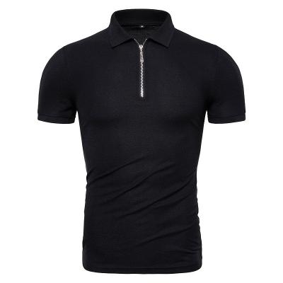 China 250gsm S-XXL Ice Silk Breathable T Shirt Solid Color Slim POLO Shirt With Lapels for sale