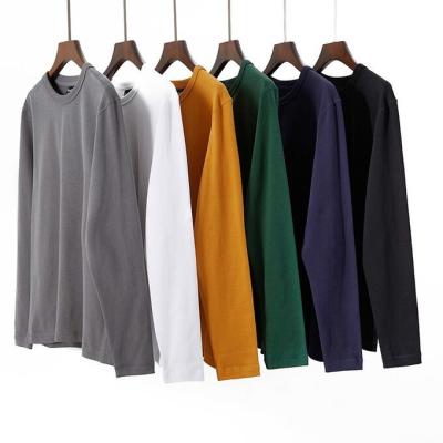 China OEM Long Sleeve T Shirt Casual Pure Color Sweatshirt For Men 100% Cotton High Quality for sale