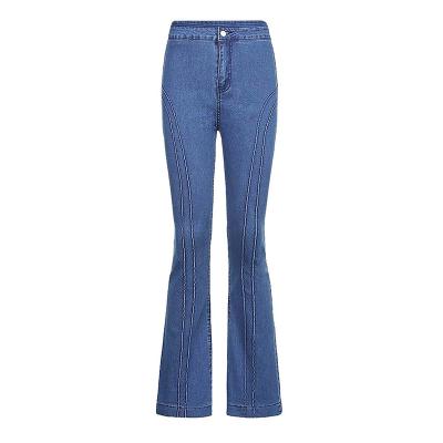 China Factory customized European Skinny Wide Leg Micro Flared woman Jeans for sale