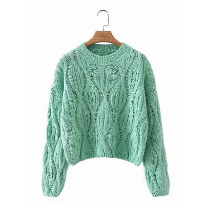 China OEM Solid Bespoke Sweaters Long Sleeve Knitwear Round Neck Pullover Women's for sale