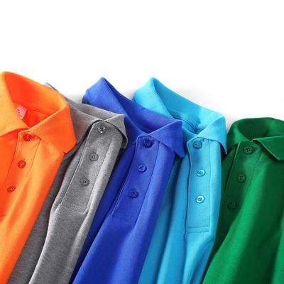 China 200 Grams Long Sleeve Polo Shirt 100% Cotton Turn Down Collar Shirt Pure Color for sale