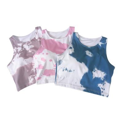 China Oem Factory Manufacturer Custom Logo Quick Dry Tie Dye Ladies Sports Bras Women Sports Bras And Shorts for sale
