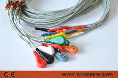 China 10 Leadwire médico de Holter ECG do ruído 1,5 do cabo de Ecg da ligação para o registrador de Holer à venda