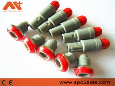 China 1P Pull Push 6 Pin Plastic Connector, Grey Shell, Red, Dual 60 Key for Medical App for sale