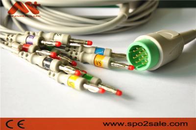 Chine Câble lié directement compatible d'électrocardiogramme de MEDTRONI pour Lifepak 11, Lifepak 12, Lifepak 15, Lifepak 20 à vendre