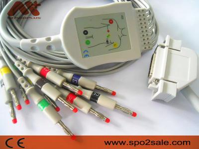 China Hellige Compatible Direct-Connect EKG Cable for Cardiosys, EK36, EK403, EK41, EK413, EK43, EK512, EK53 for sale