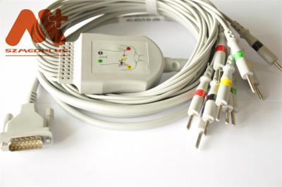 中国 EDAN SE 601のElectrocardiographのための安全TPU IEC AHA EKGケーブル 販売のため
