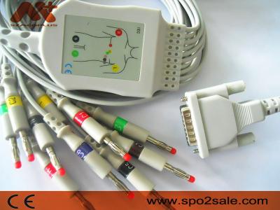 China Non Detachable eCG patient cable For Mindray R12 Electrocardiograph for sale