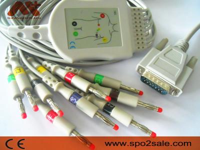 China Ambisea 10 Lead ECG Cable For AV-9100 9300 9600 9120 EKG Machine for sale