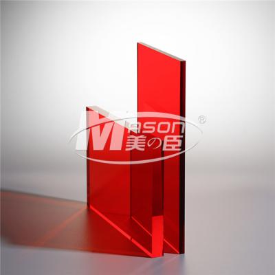 China Plástico del lustre de la hoja de acrílico del color rojo el alto cubre al tablero de acrílico en venta