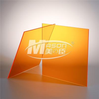 Chine plexiglass en plastique de feuille de panneau de perspex de 3mm de feuille de perspex orange acrylique de coupe à vendre