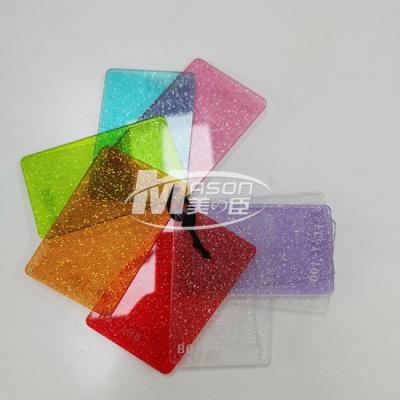 China 3mm 1220x2440 Colorful Red Yellow Blue Glitter Acrylic Sheet For Craft Decorative for sale