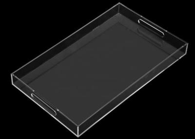 China Plexiglass Clear Custom Acrylic Fabrication Acrylic Perspex Tray With Handles for sale