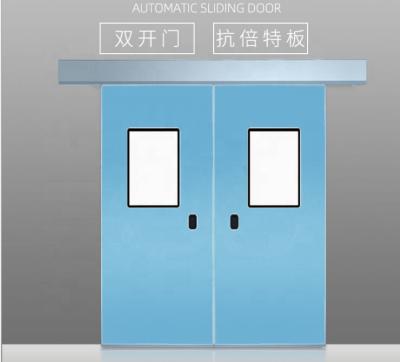 China Grey Laboratory Clean Room Sliding Doors Steel Medical Clean Room Door for sale